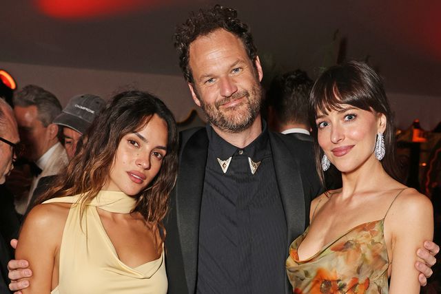 Max Cisotti/Dave Benett/Getty Adria Arjona, Kyle Marvin and Dakota Johnson.
