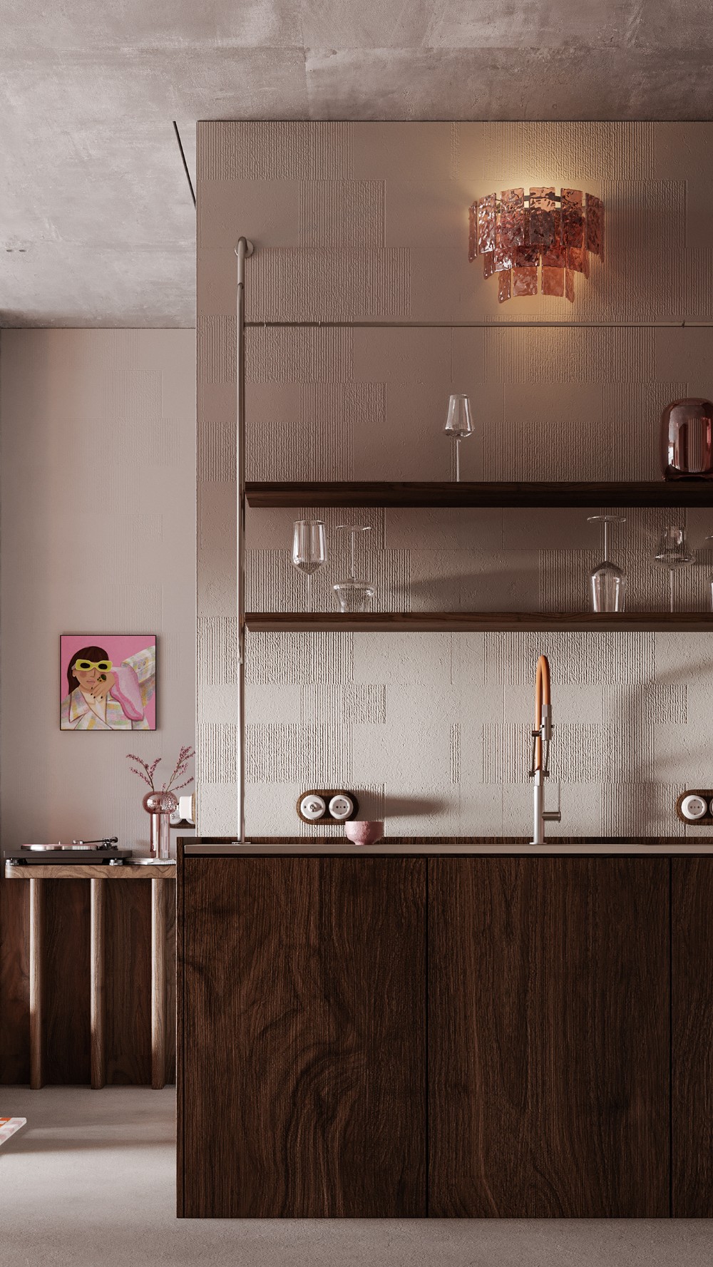 dark wooden cabinetry