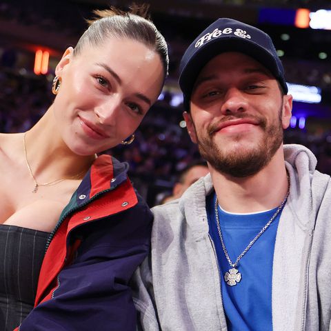 Elsie Hewitt and Pete Davidson are seen as the Boston Celtics take on the New York Knicks Al Bello/Getty Elsie Hewitt and Pete Davidson.