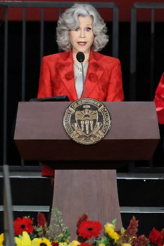 Jane Fonda delivers the 2025 Commencement Speech for USC's Annenberg School at University of Rodin Eckenroth/Getty Jane Fonda.