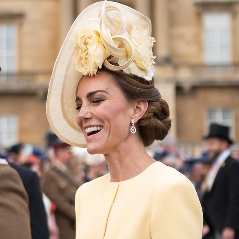 Catherine, Princess of Wales speaks to guests during a Royal Garden Party at Buckingham Palace on May 20, 2025 Aaron Chown - WPA Pool / Getty Catherine, Princess of Wales
