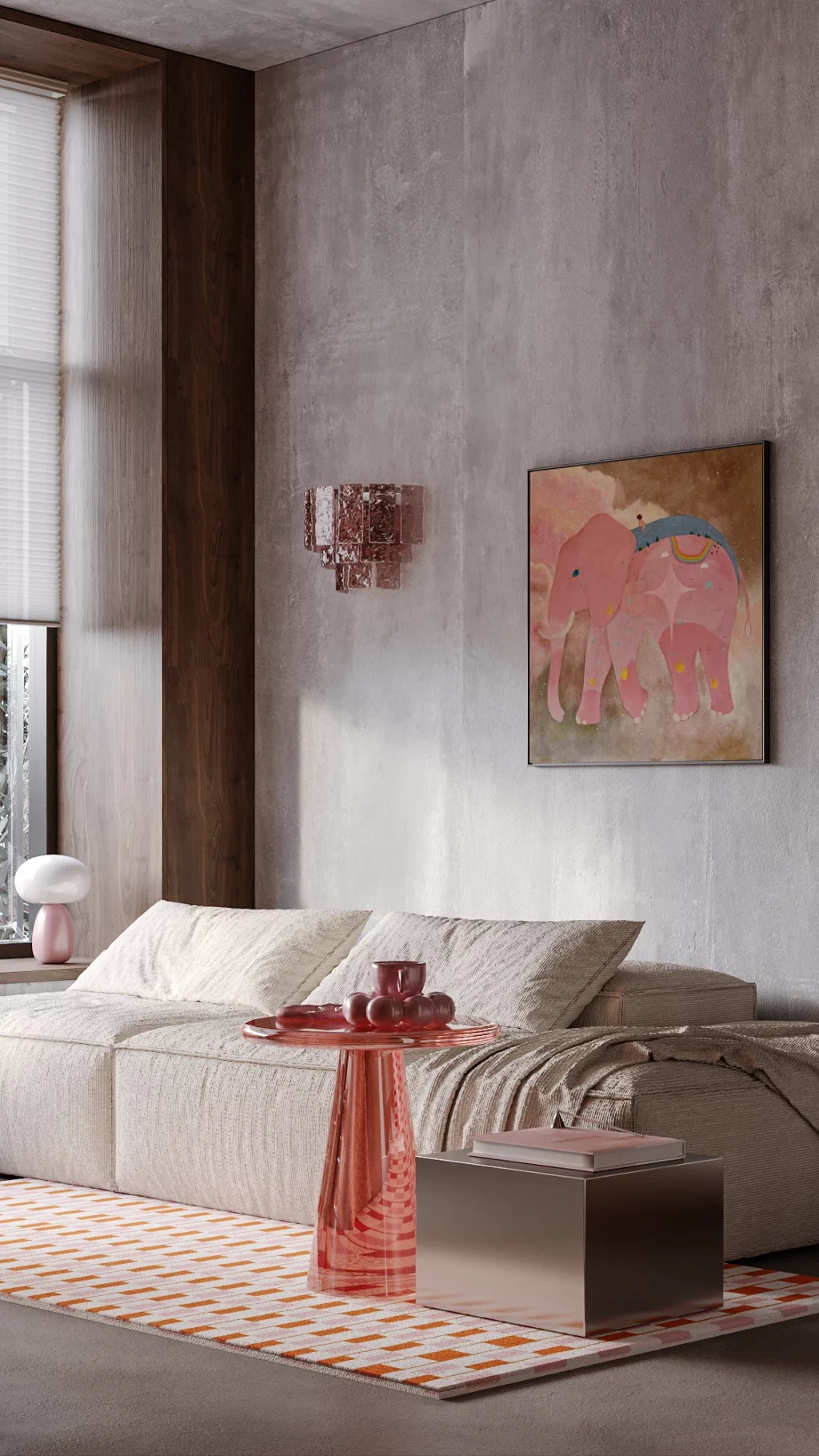 modern metallic side table