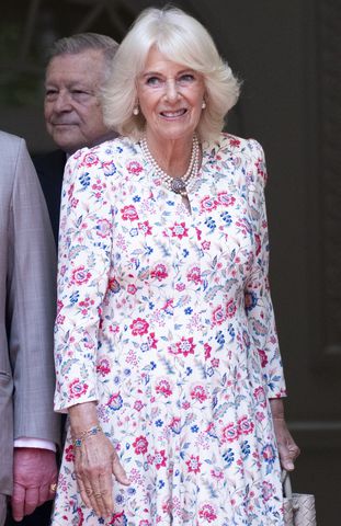 Queen Camilla during a visit to mark the 100th anniversary of Canada House Mark Cuthbert/UK Press via Getty Queen Camilla.