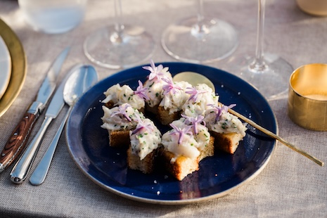 Seasonal dining is at the heart of the itineraries, pairing flowers, Champagne and local food for guests. Image courtesy of Krug/Matt Morris