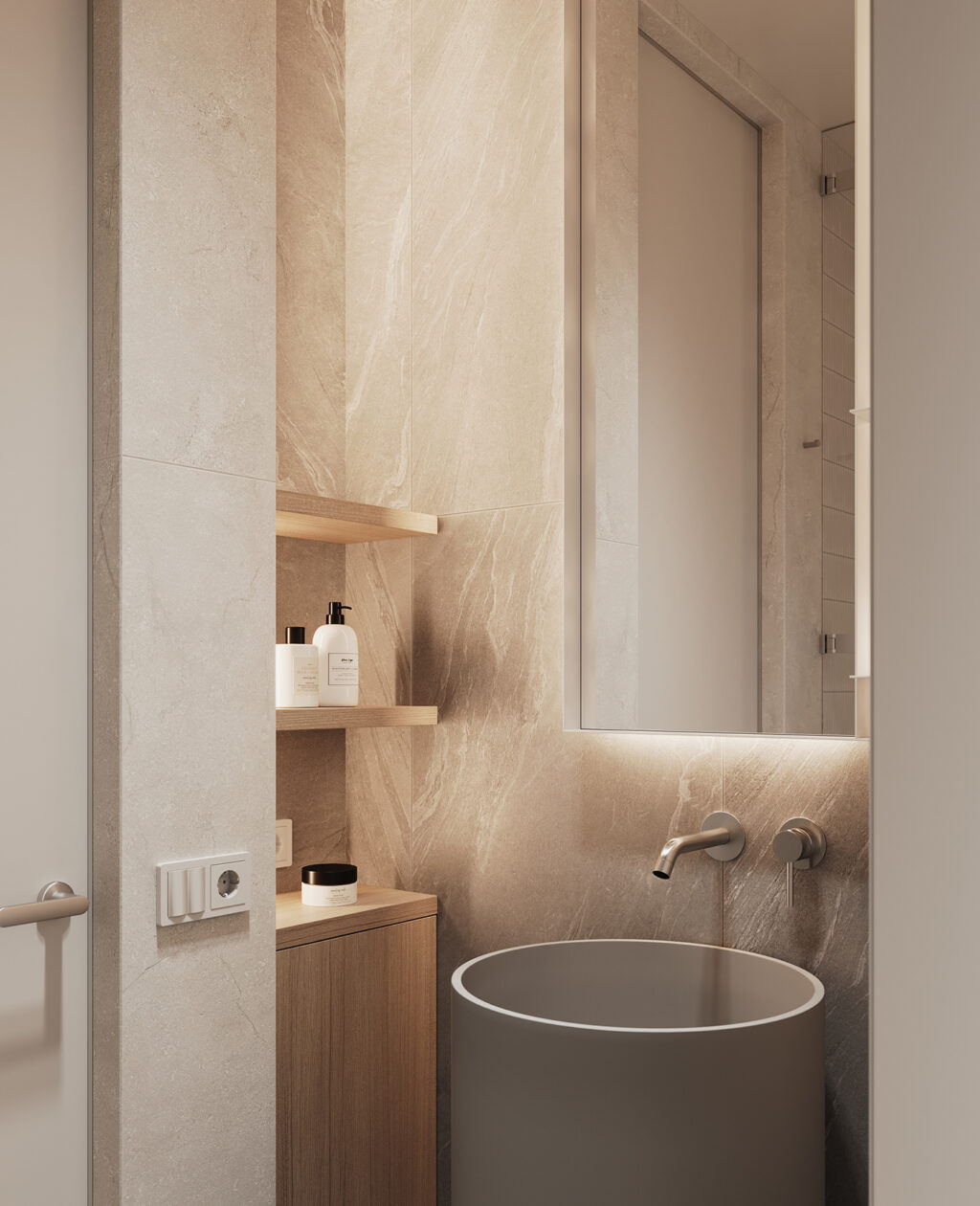 bathroom shelving