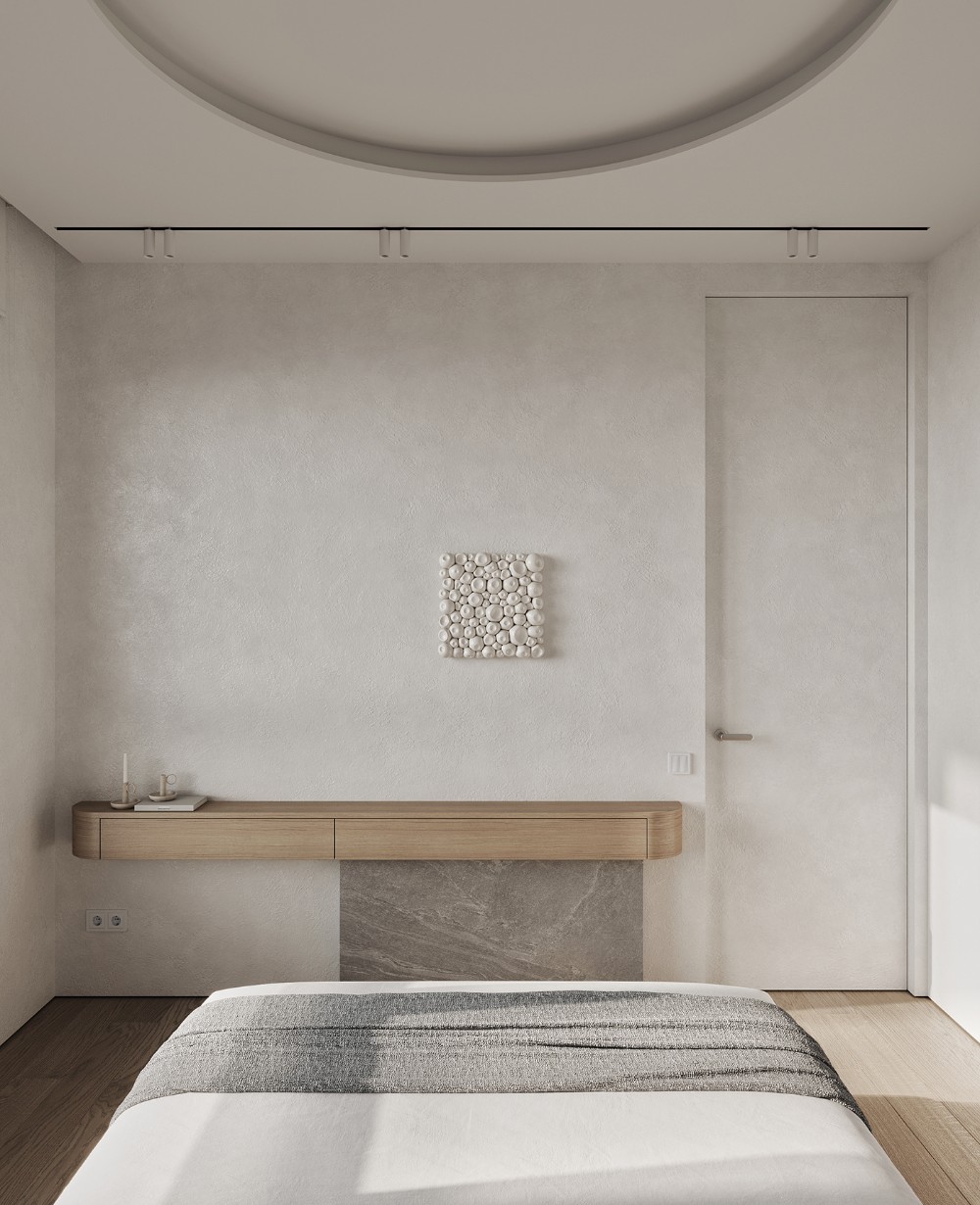 bright and airy bedroom wall