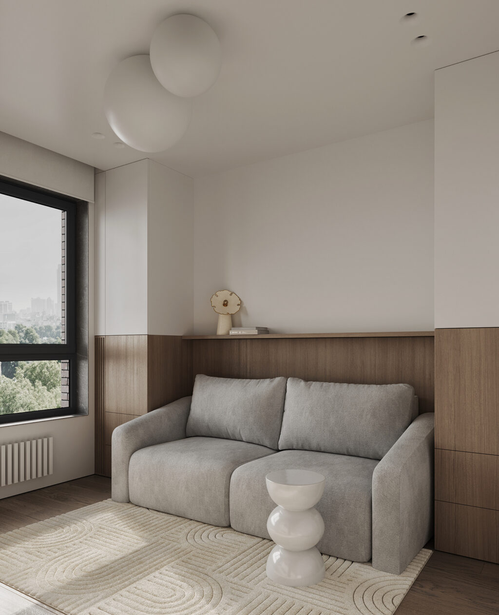 gray two seater sofa