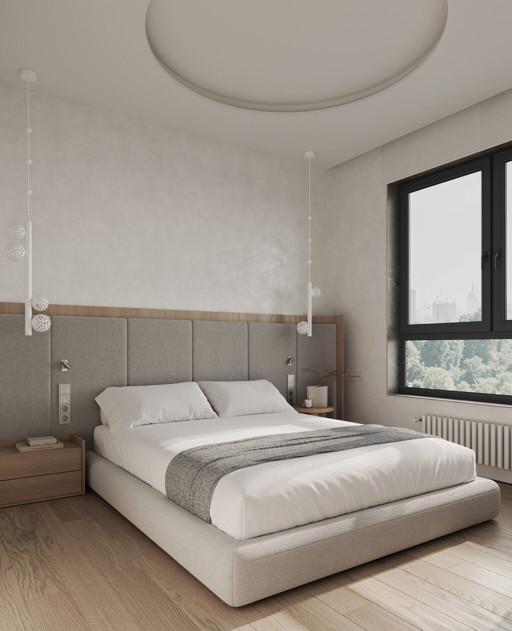soft upholstered bed